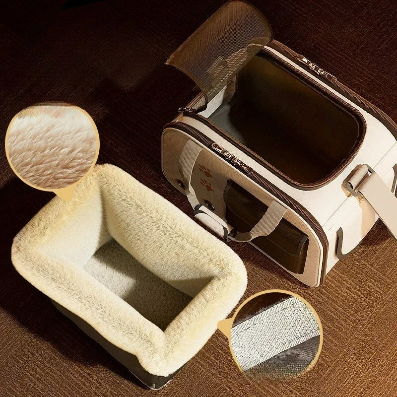 The "Arctic-Snug" Winter Warm Pet Carrier – Ultra-Soft Insulated Travel Backpack & Shoulder Bag for Cats & Small Dogs by Petal Theory Store