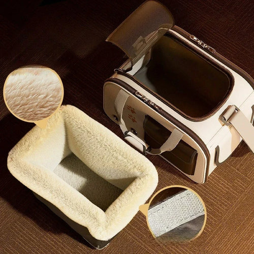 The "Arctic-Snug" Winter Warm Pet Carrier – Ultra-Soft Insulated Travel Backpack & Shoulder Bag for Cats & Small Dogs by Petal Theory Store