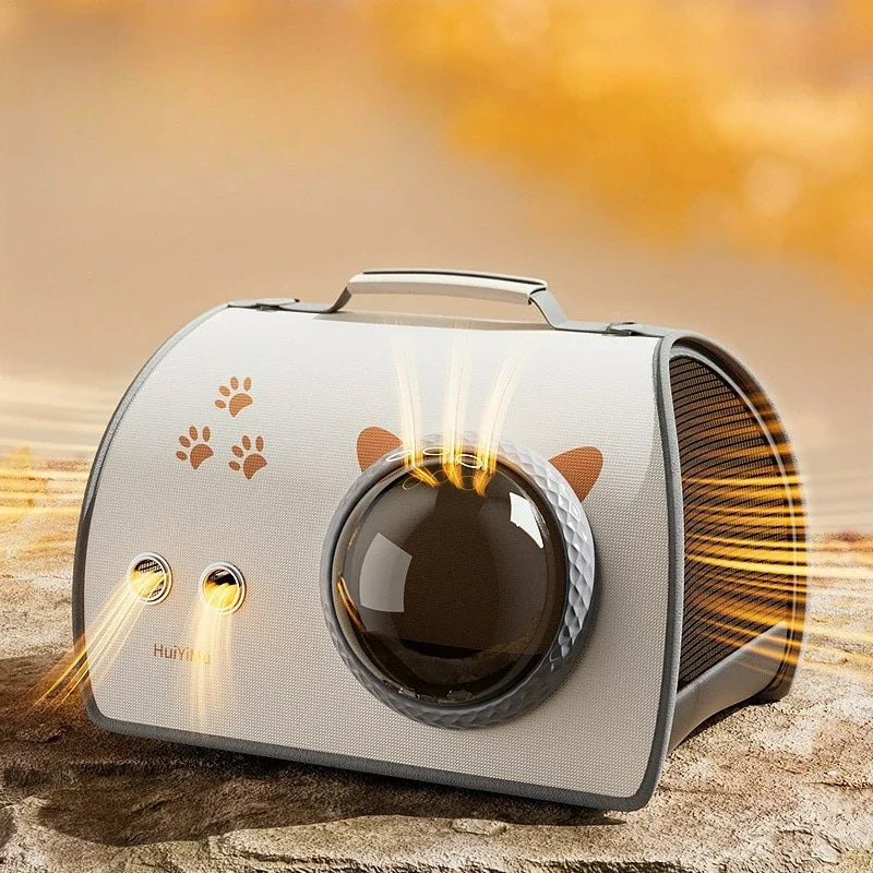 The "Arctic-Orbit" Stress-Relief Travel Backpack – Airline Approved Winter Insulated Space Capsule for Cats & Small Dogs by Petal Theory Store