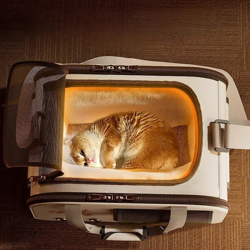 The "Arctic-Snug" Winter Warm Pet Carrier – Ultra-Soft Insulated Travel Backpack & Shoulder Bag for Cats & Small Dogs by Petal Theory Store