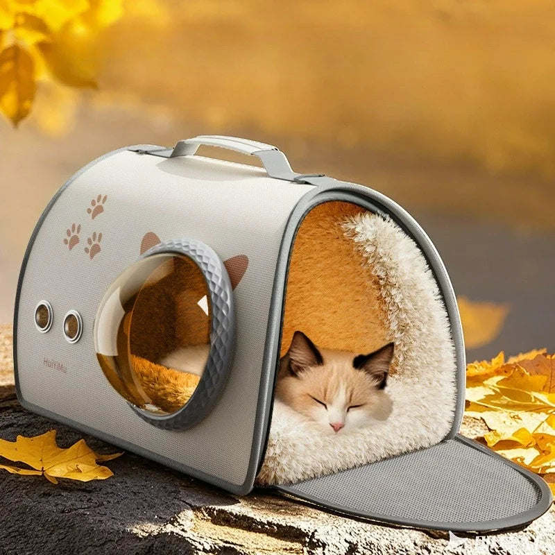 The "Arctic-Orbit" Stress-Relief Travel Backpack – Airline Approved Winter Insulated Space Capsule for Cats & Small Dogs by Petal Theory Store